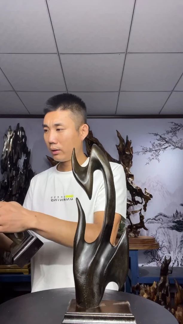 金丝楠木雕款人**茶金丝楠木工艺品摆件