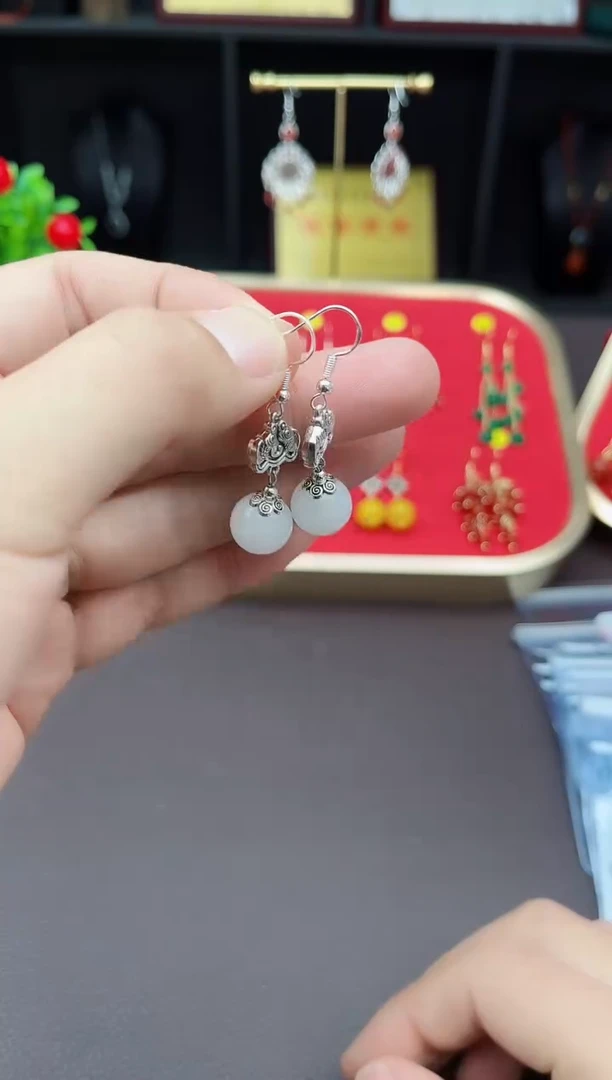 【闪购商品】玛瑙/玉髓耳钉银S925镶嵌435000