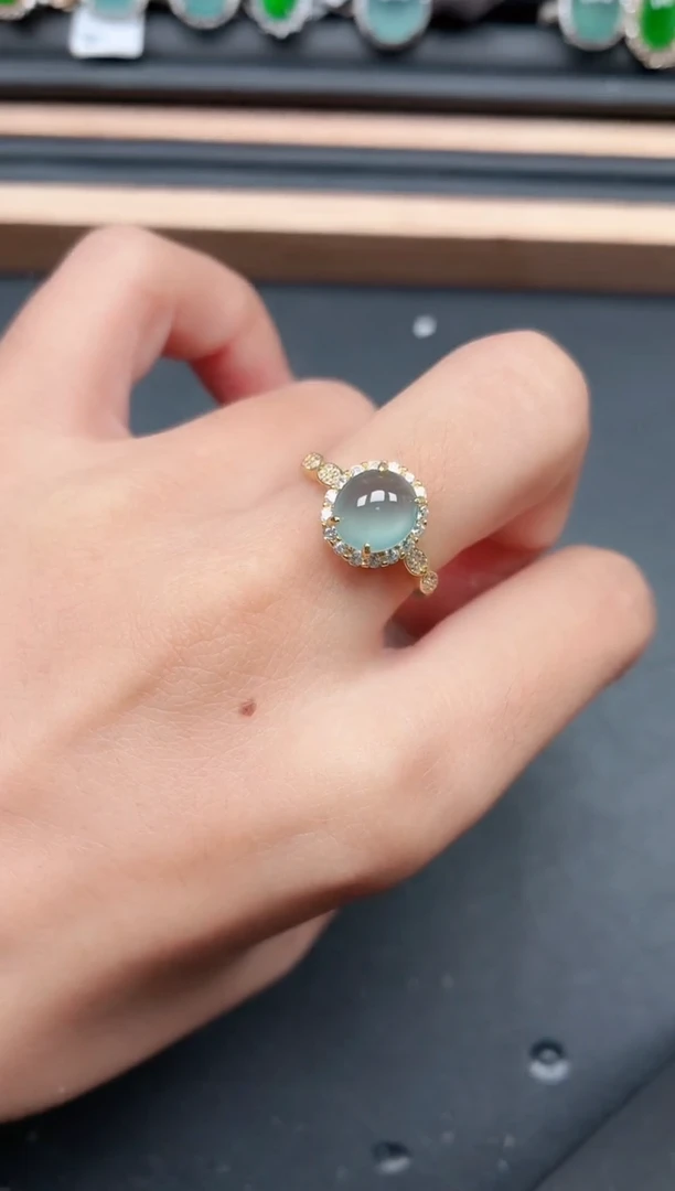 翡翠戒指银S925镶嵌1111111