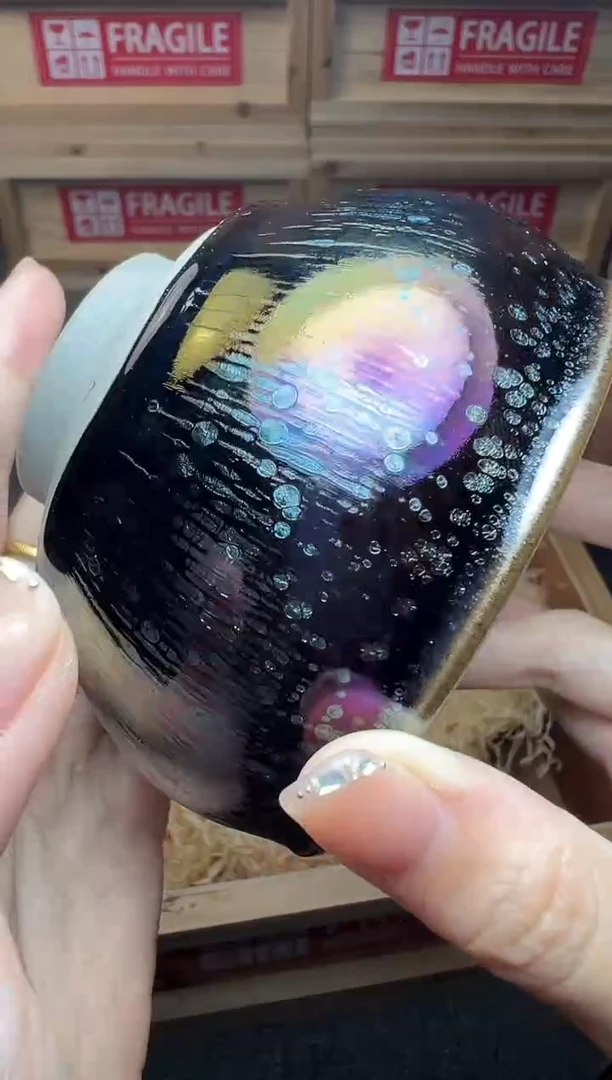 茶盏七彩油滴 盏三疯建盏茶器