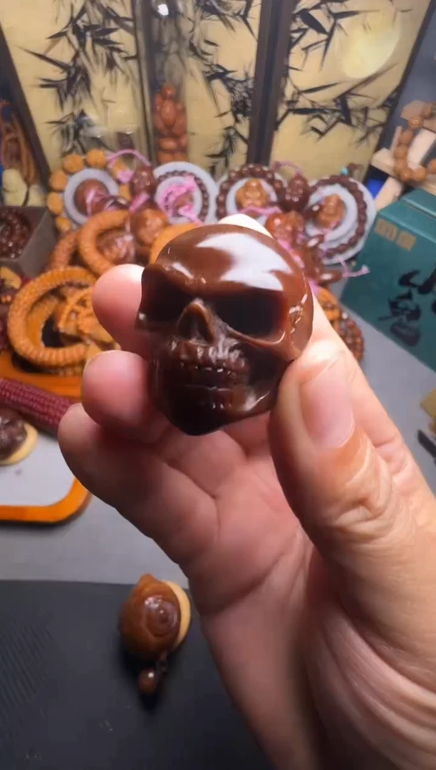 手串橄榄核骷髅头一对