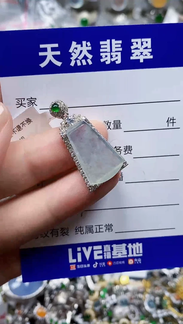 颈饰银S925镶嵌翡翠129