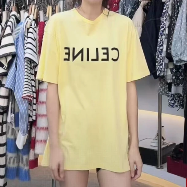 未使用 Celine/思琳 LOGO短袖T恤 黄色/XS