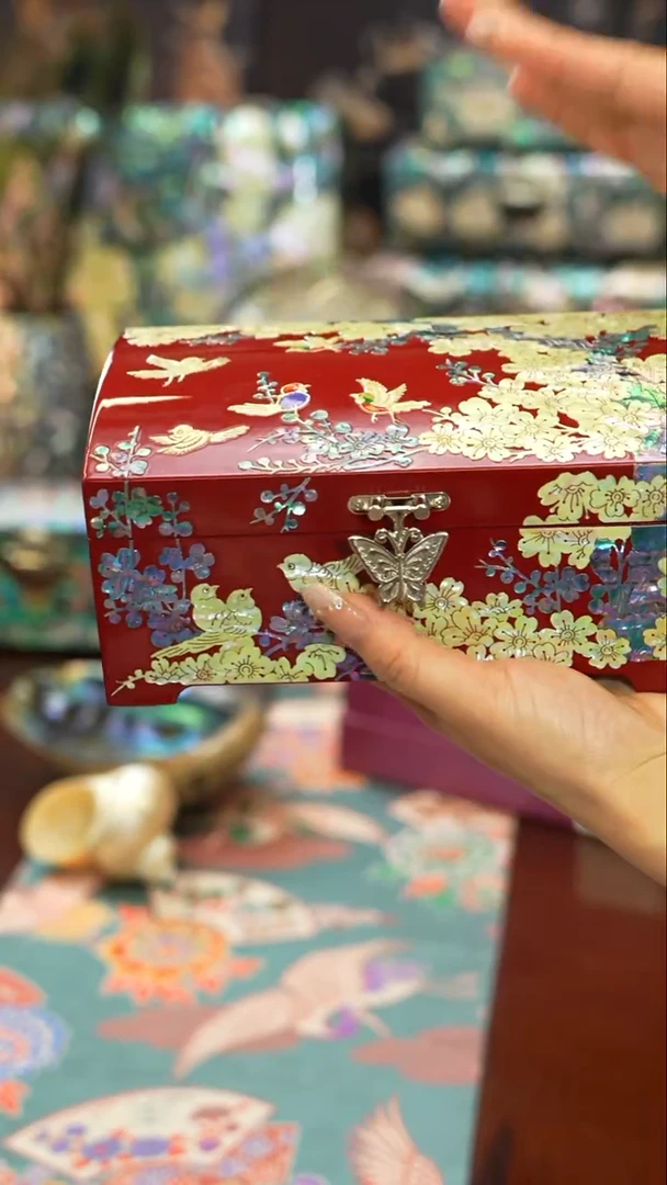 木闪购商品螺钿漆器首饰盒