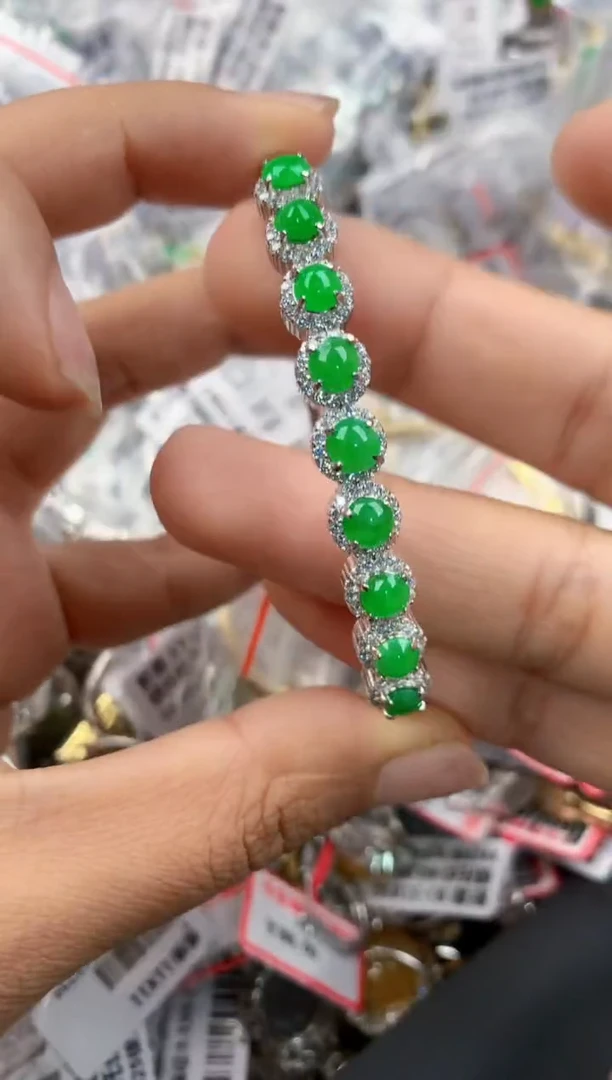银S925镶嵌戒指翡翠111----6