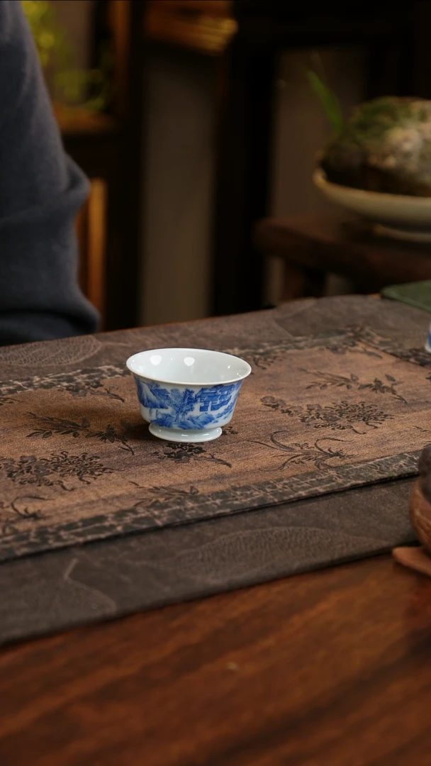 【闪购商品】杯子青源器语满工山水马蹄杯