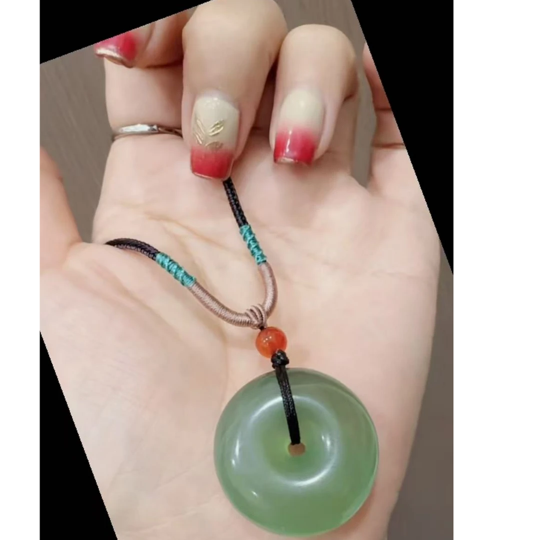 纯天然岫玉平安扣吊坠