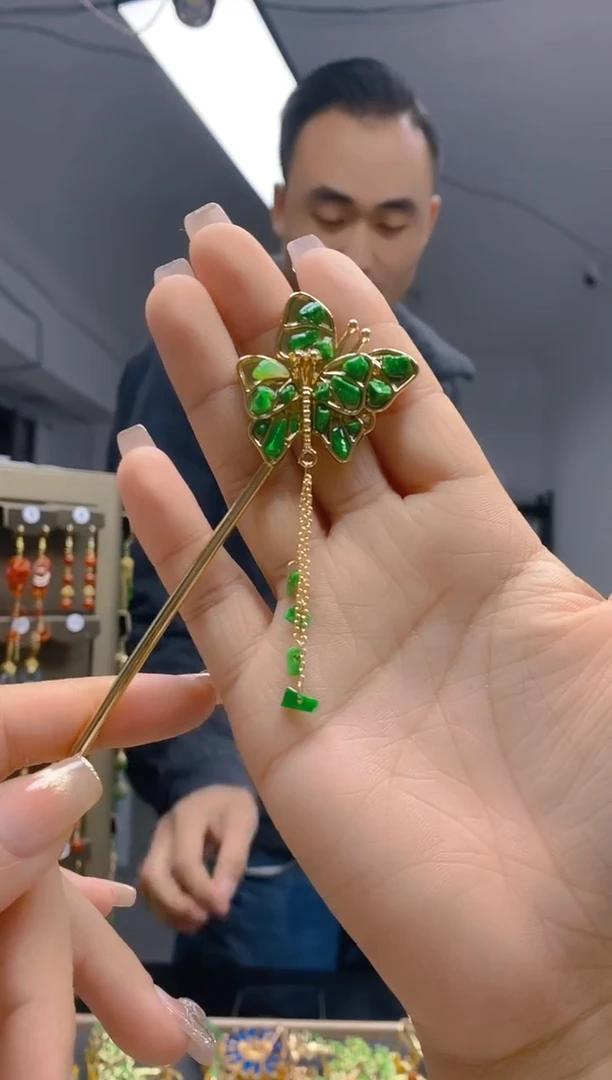 【闪购商品】翡翠耳饰合金268翡翠发簪