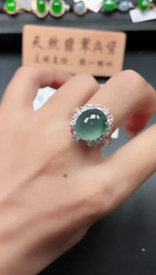 银S925镶嵌戒指翡翠11111
