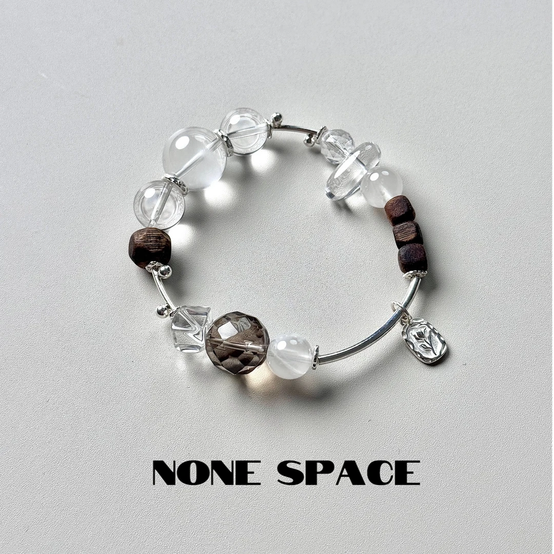 无境NONE SPACE【白日梦想家】原创设计半盆雪花幽灵茶晶沉香手串