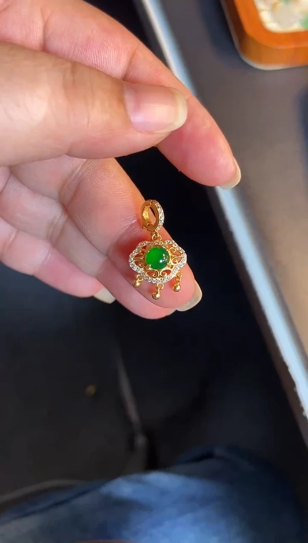 吊坠(不含链)银S925镶嵌翡翠1