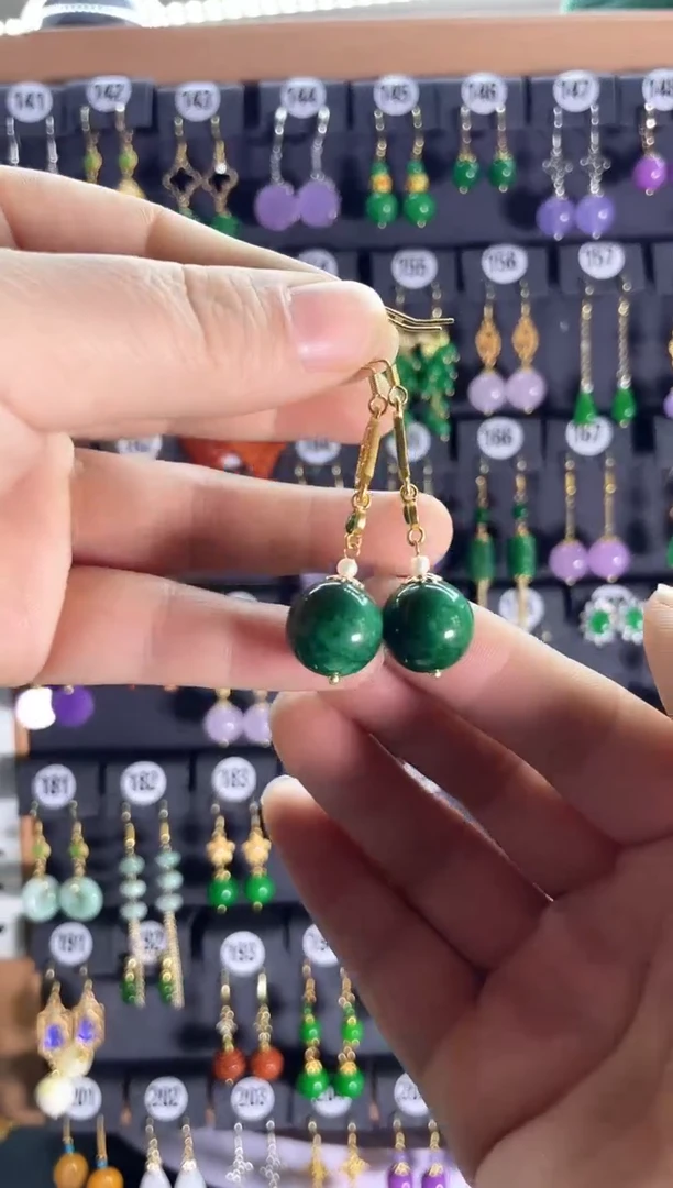 【闪购商品】翡翠耳饰银S925镶嵌011...