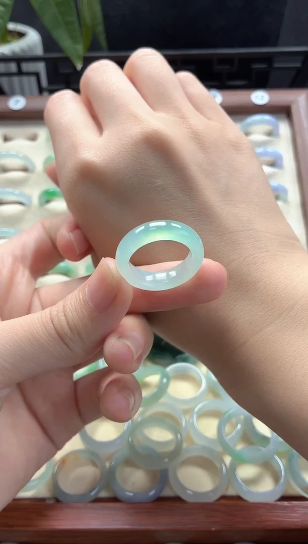 未镶嵌戒指翡翠圈口14-15