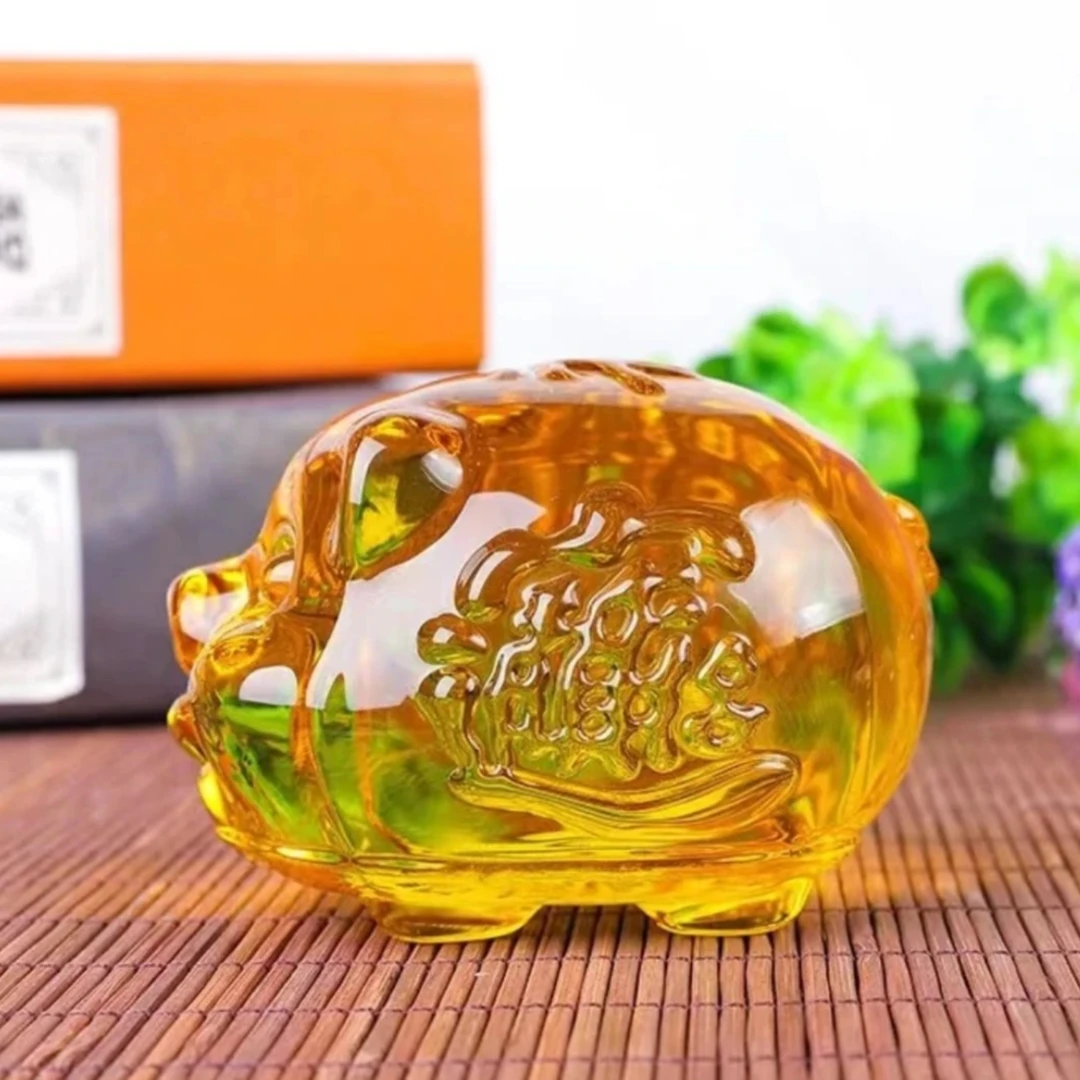 5cm琉璃水晶小猪摆件开业乔迁小礼物