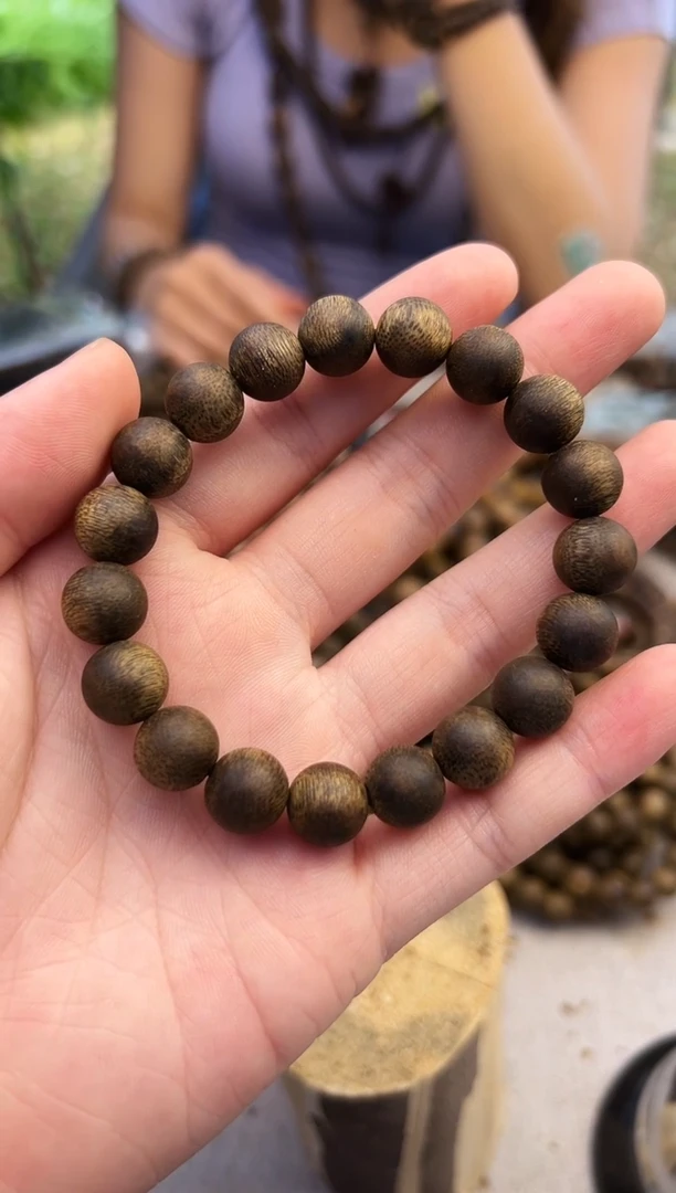 手串沉香奇楠沉水圆珠卡10-13克发一条 收藏级