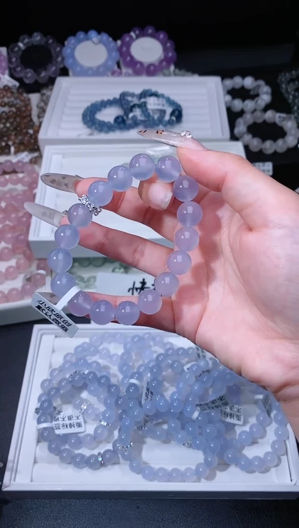 玛瑙/玉髓合金手链328.32蓝玉髓手串 多样性发其一