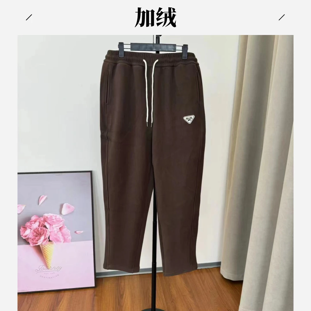 【加绒】冬季新款大码宽松舒适高腰加绒休闲裤