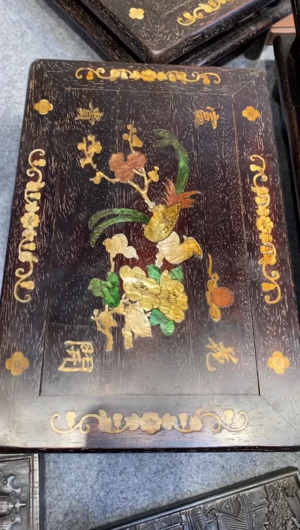 香榧木紫檀拆件雕刻板以直播间实物为准微瑕老物件