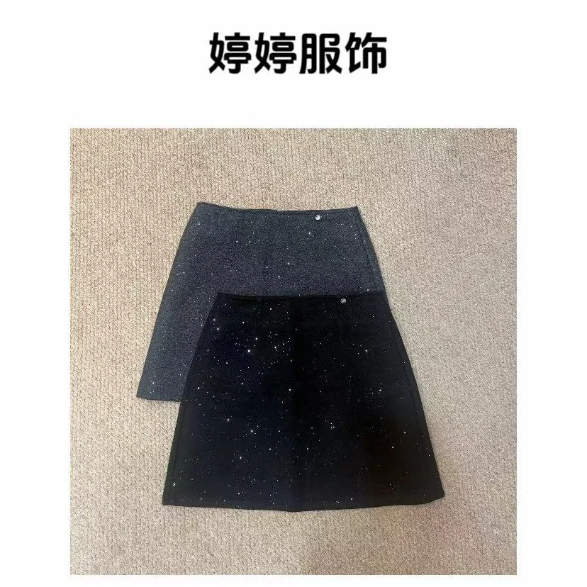 【婷婷定制】新款亮片A字半身裙