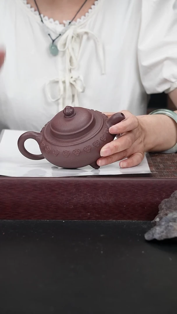 茶壶紫砂xj老料底槽青 顾景舟云肩如意