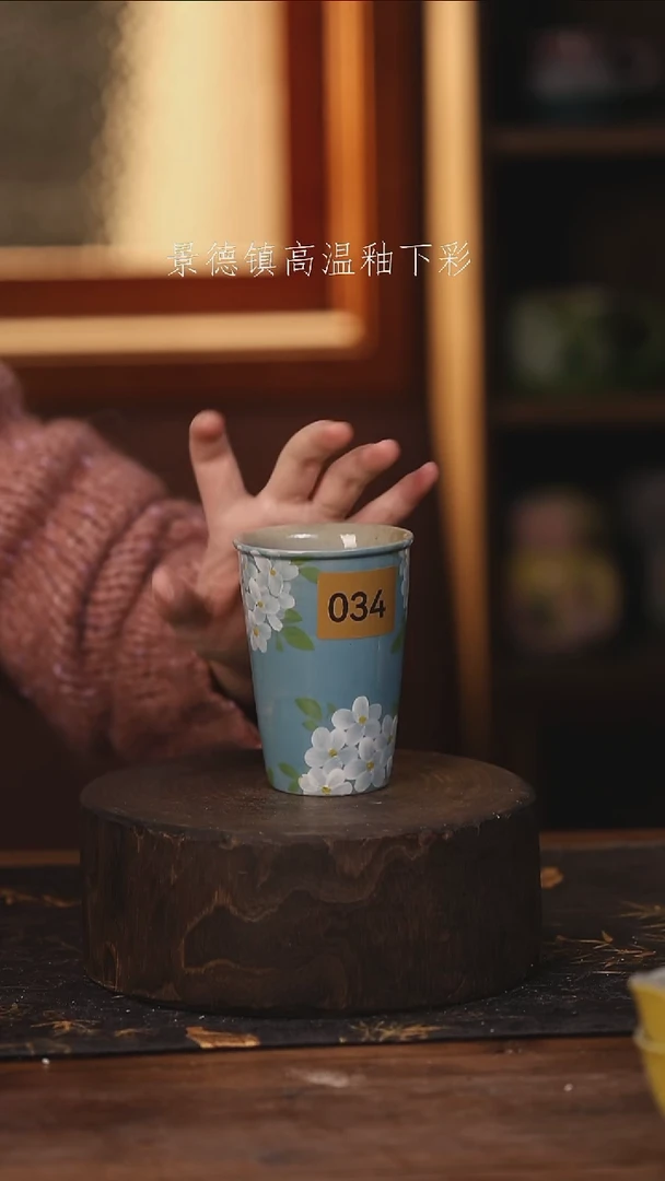 陶瓷景德镇高温釉下手绘陶瓷@L034@