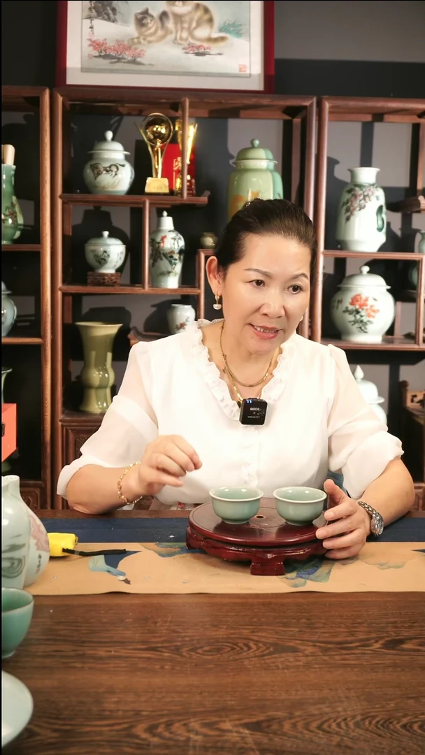 老梅青 撇口杯2只装