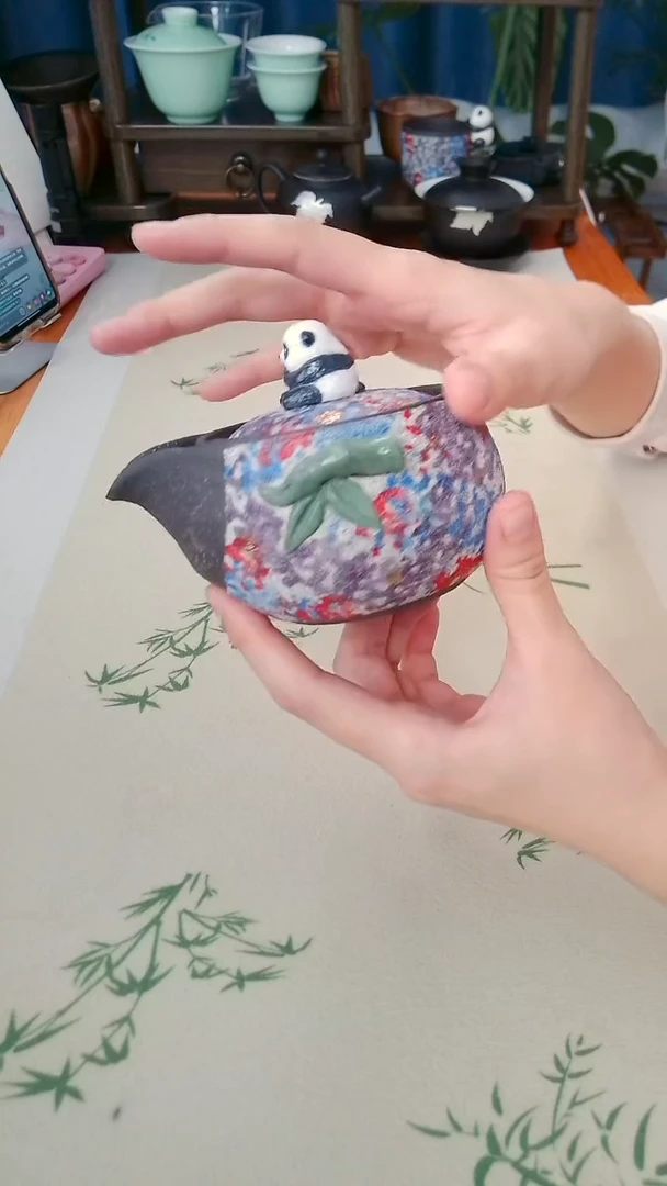全陶 手绘手抓宝瓶