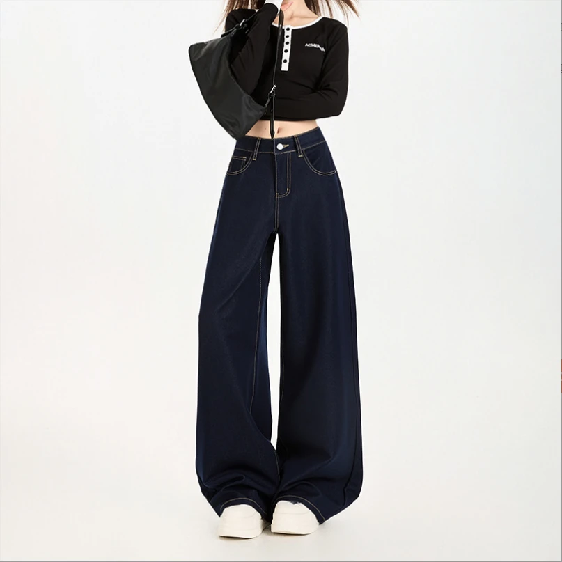 【36】2025新款宽松显瘦阔腿牛仔裤女