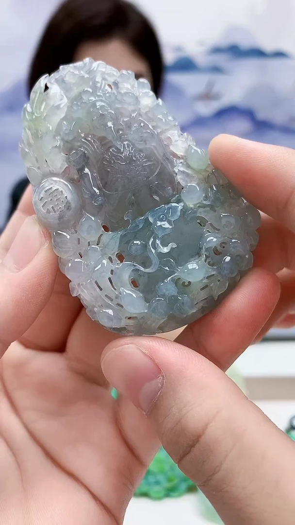 未镶嵌定制翡翠雨***…4829bb-毛货挂件23