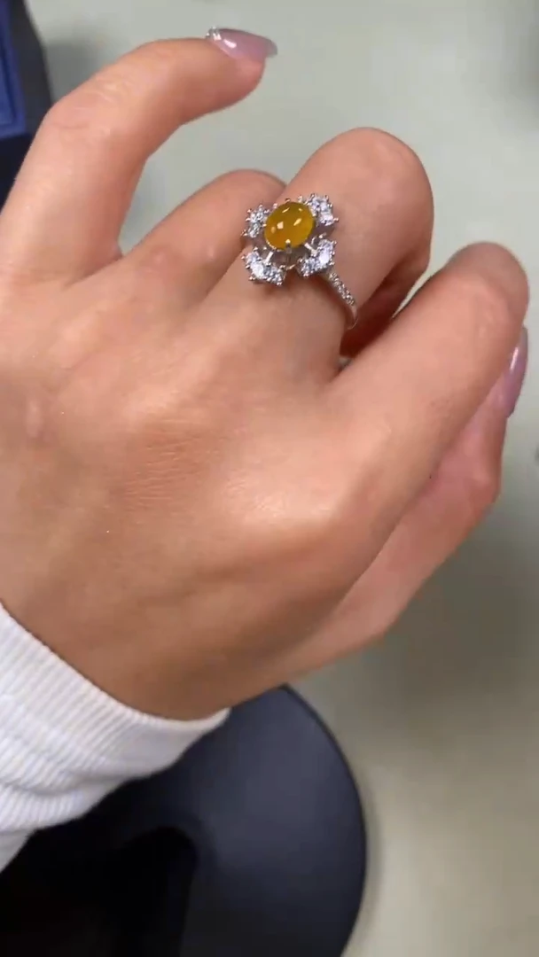 【闪购商品】翡翠戒指银S925镶嵌9612