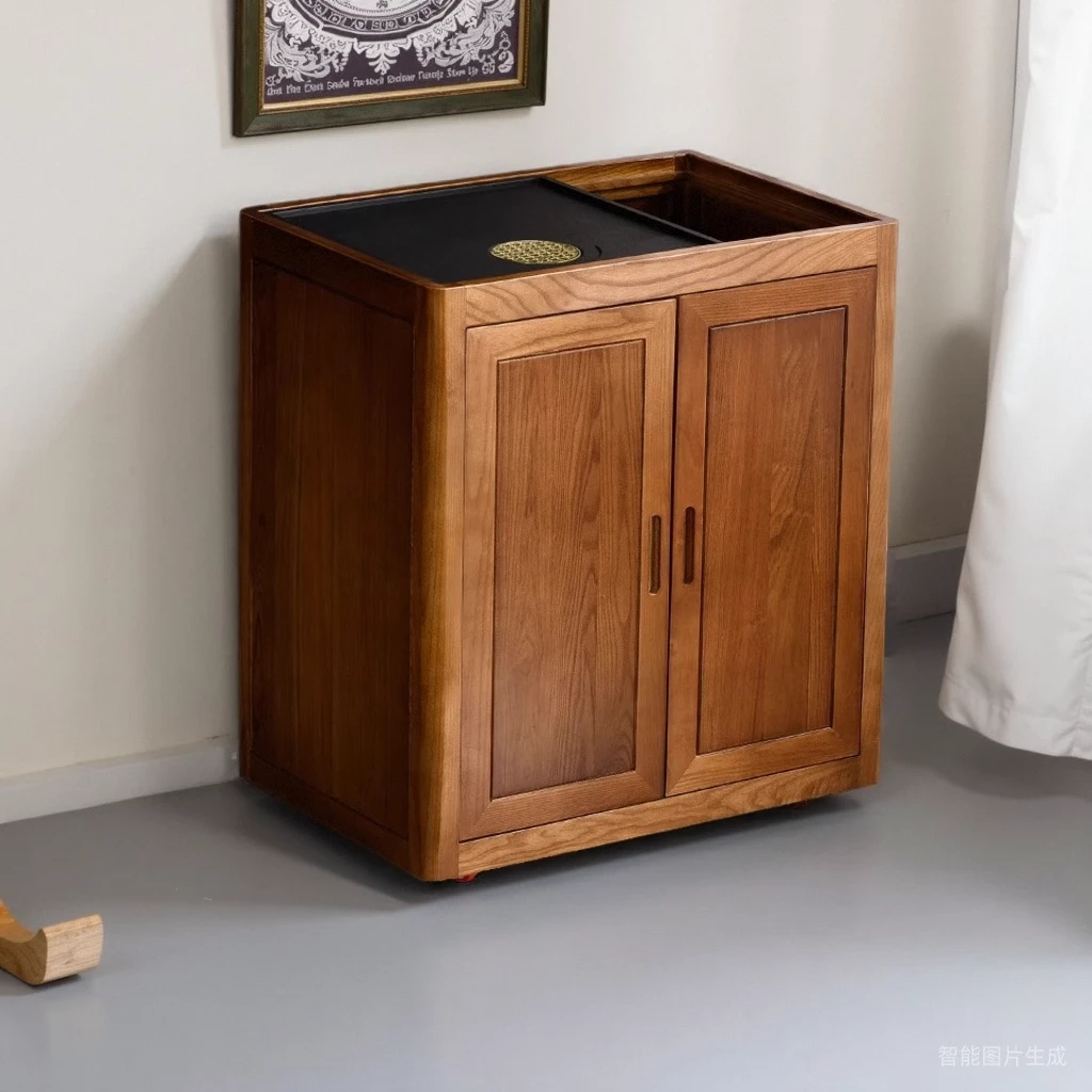 实木茶水家用客厅烧水壶一体茶台移动泡茶桌沙发茶柜置物架