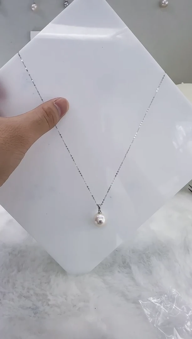 银S925镶嵌淡水珍珠DA曼塔珍珠吊坠13-14 y365