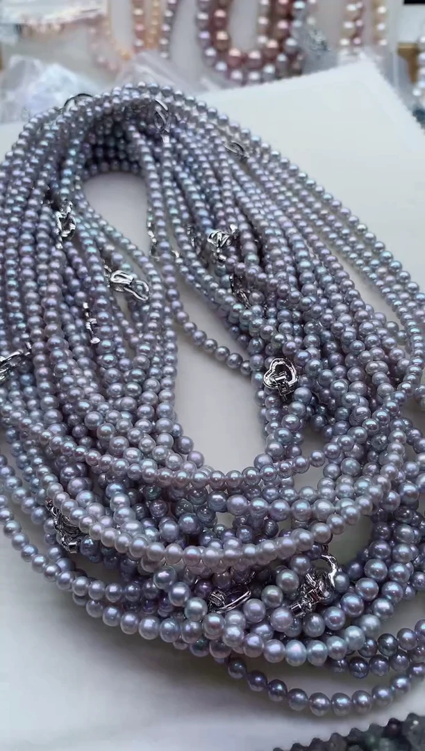 淡水珍珠合金项链多样性发其一，非无暇