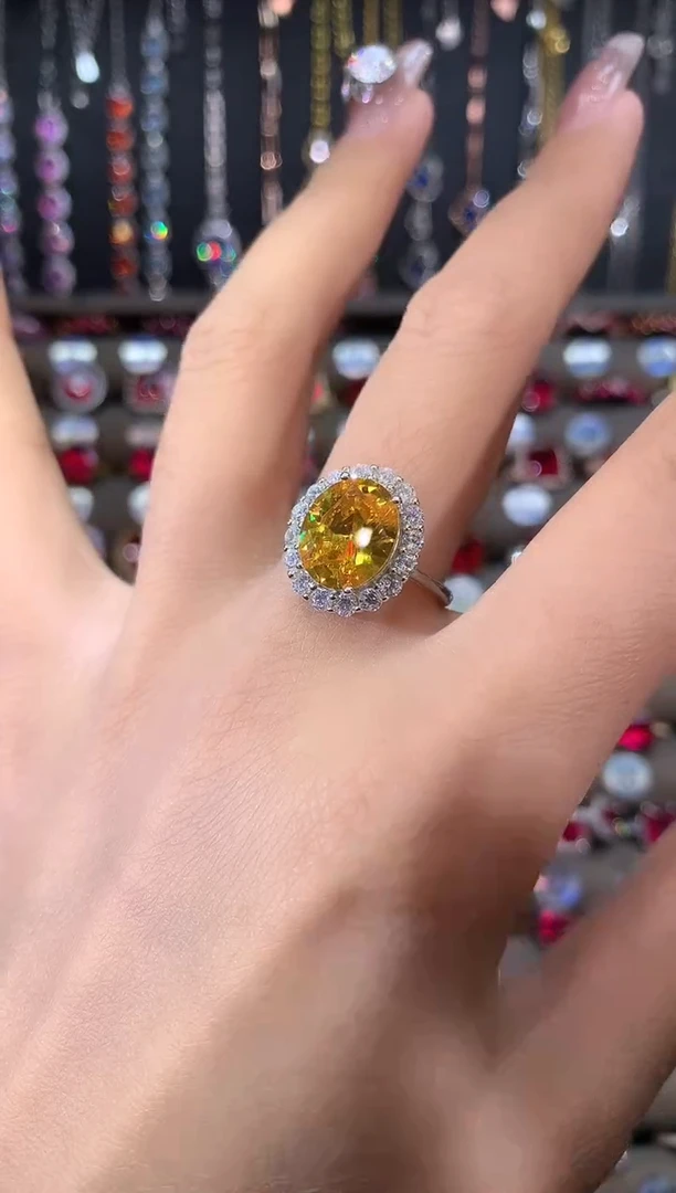 银S925镶嵌戒指碧玺911银色