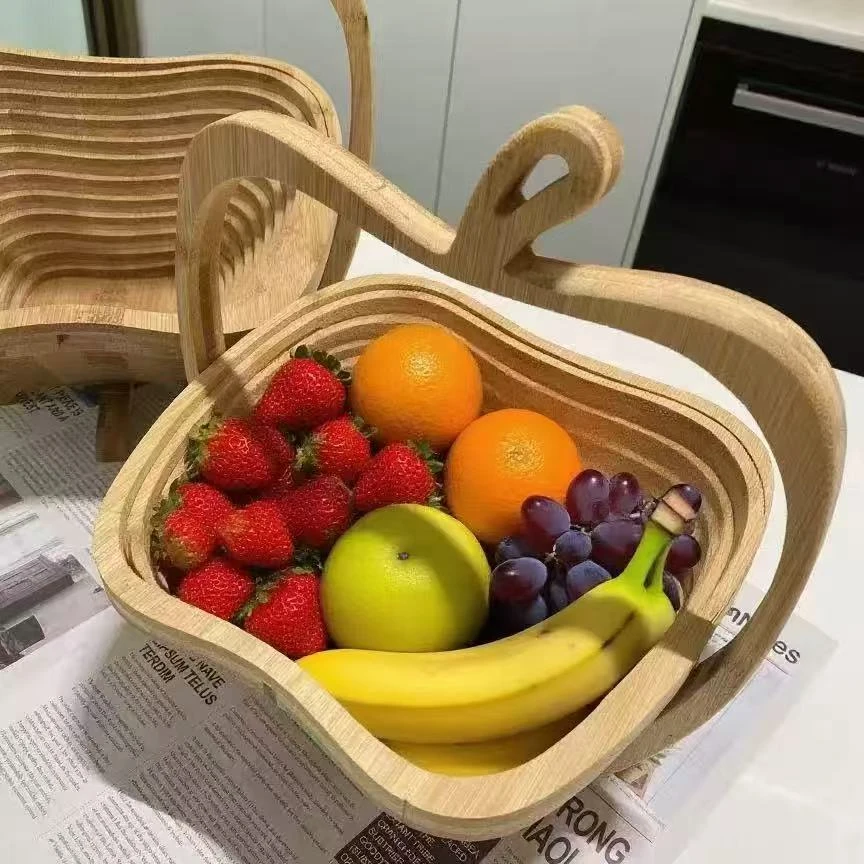 竹制可折叠水果篮