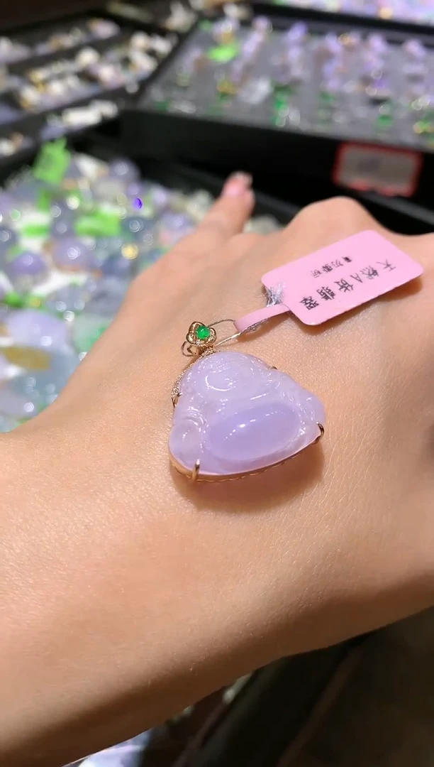 【闪购商品】翡翠吊坠(不含链)18K金镶嵌佛公