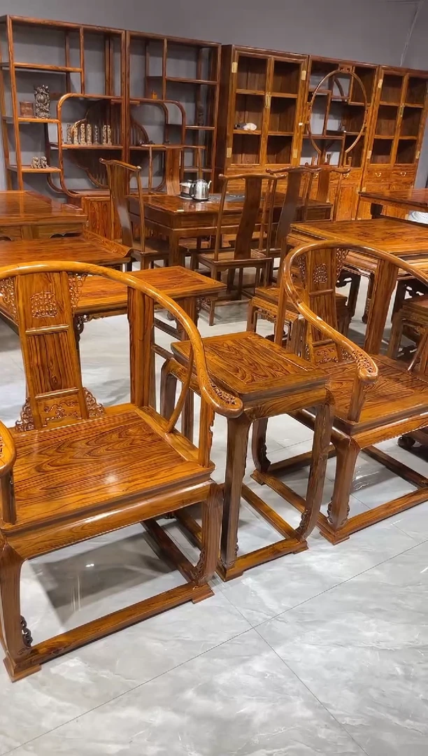 木皇宫椅三件套家具