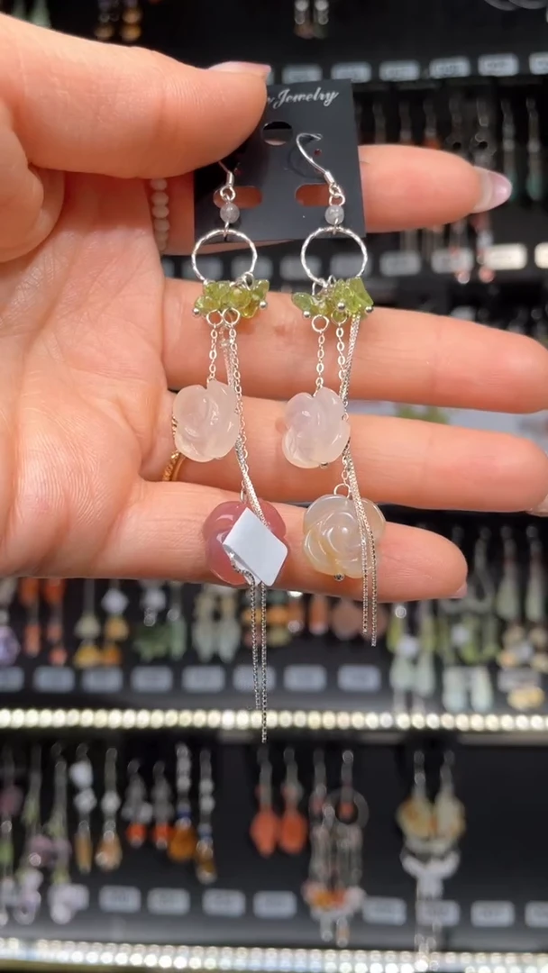 紫晶耳饰银S925镶嵌桃桃逃不掉啦