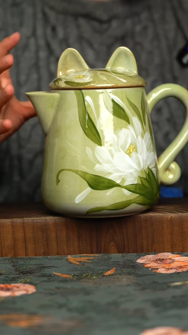 杯釉下彩手工手绘同款陶器