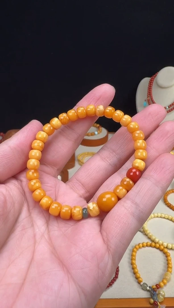 手链蜜蜡未镶嵌老花蜡老型珠