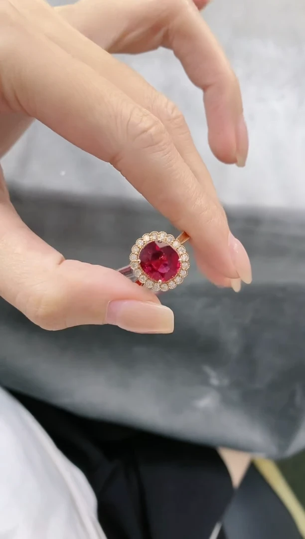 18K金镶嵌戒指碧玺·