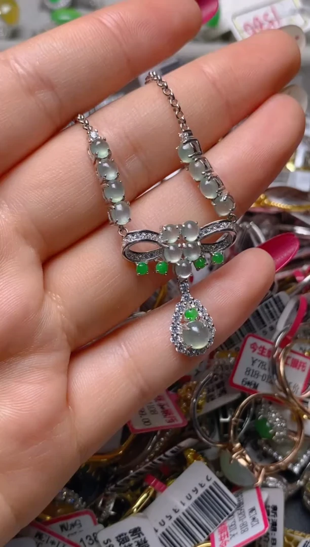 银S925镶嵌戒指翡翠百内无证书