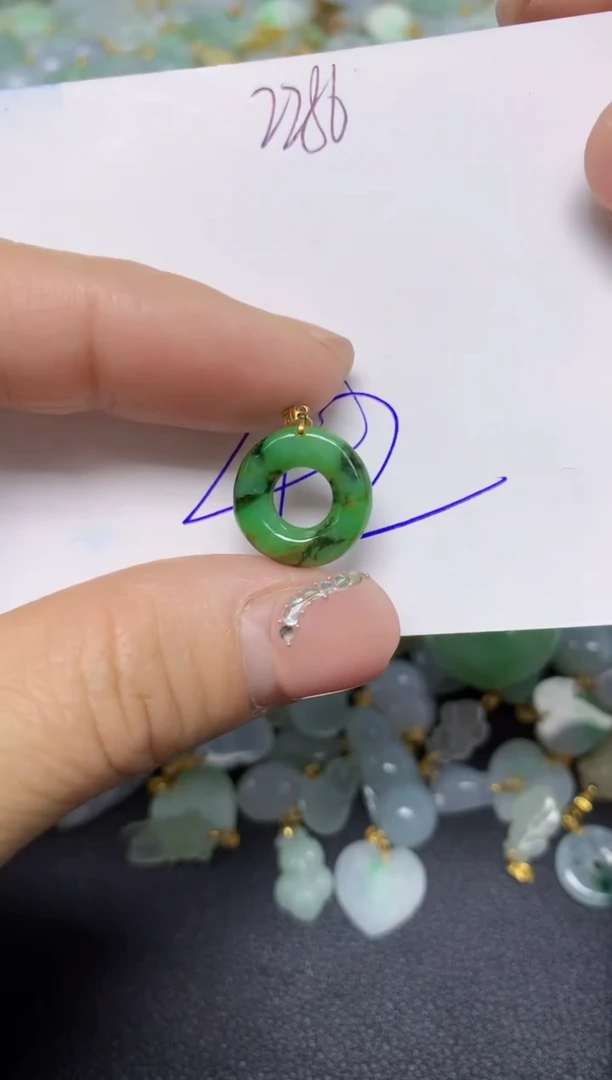 【闪购商品】翡翠挂件18K金镶嵌 天然翡翠A货