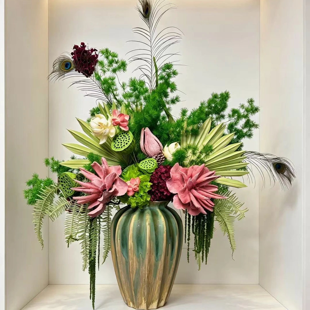 【夏荷】(星荷花版)室内高级家居永生花大气摆件创意玄关摆设新中式