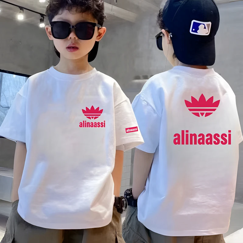 女孩男童男孩纯棉T恤新款短袖儿童宽松休闲夏季中大童洋气半袖潮