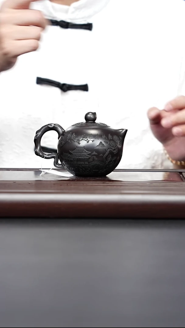 茶壶紫砂宜兴紫砂 寿桃西施石黄 赵辉