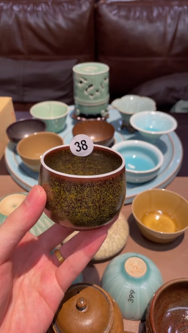 38窑承青瓷茶末杯子