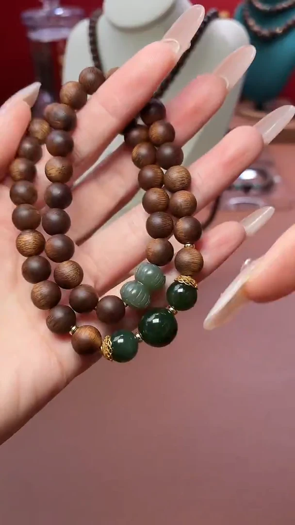 沉香手串沉水越南顺化帝王紫棋楠两圈设计款