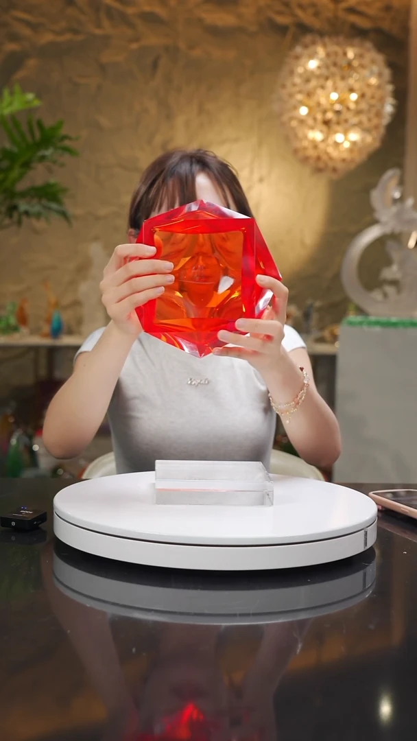 琉璃手工艺品福利红色切面果碗烟灰缸