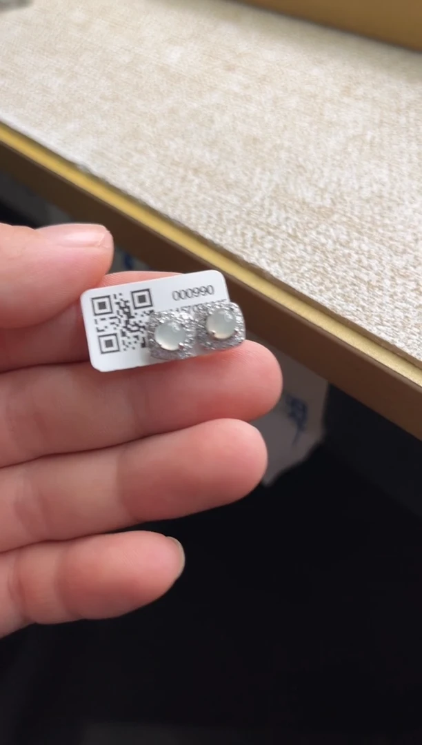 银S925镶嵌翡翠耳饰1